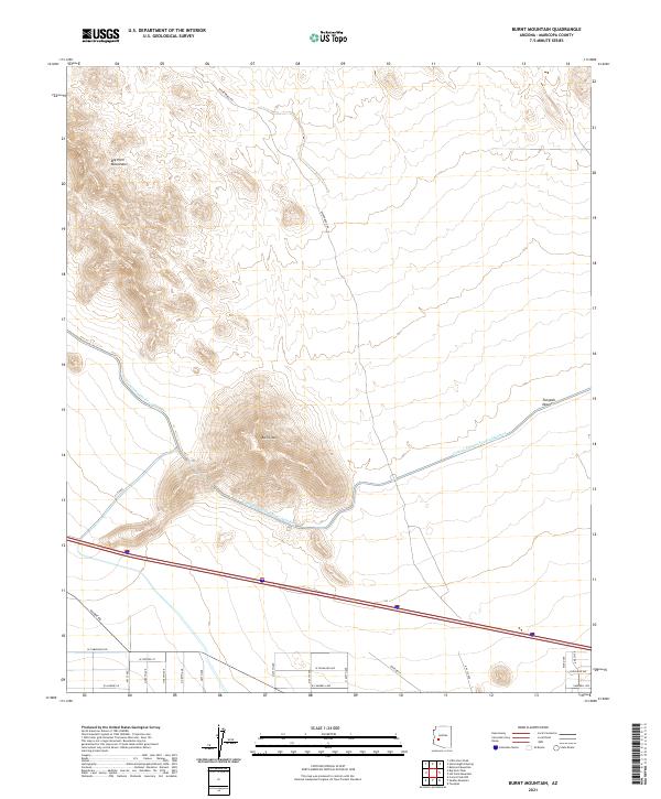 Burnt Mountain, AZ — USGS 7.5-minute topo (2021)