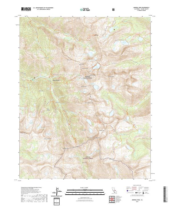 Mineral King, CA — USGS 7.5-minute topo (2021)