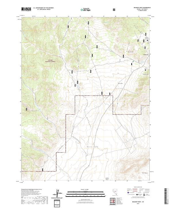 Belmont West, NV — USGS 7.5-minute topo (2021)