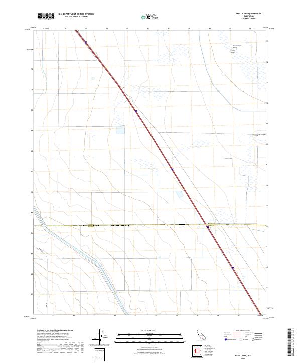 West Camp, CA — USGS 7.5-minute topo (2021)