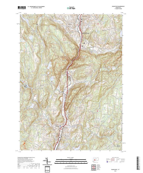 Naugatuck, CT — USGS 7.5-minute topo (2024)