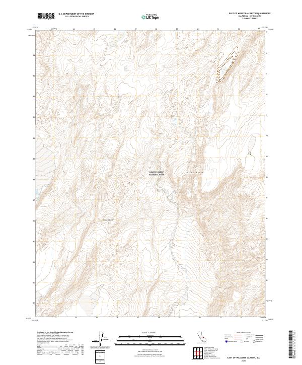 East of Waucoba Canyon, CA — USGS 7.5-minute topo (2021)