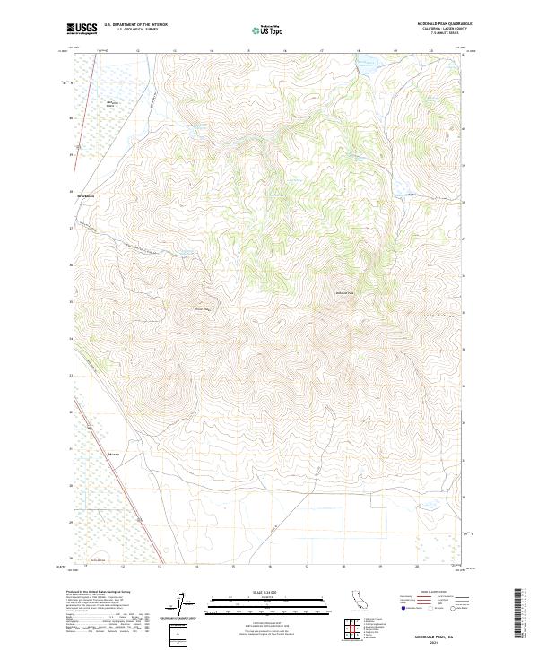 McDonald Peak, CA — USGS 7.5-minute topo (2021)