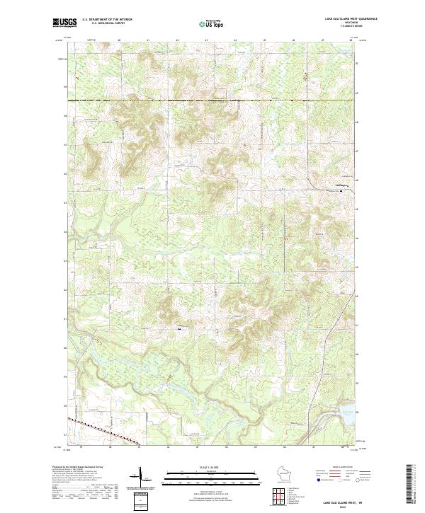 Lake Eau Claire West, WI — USGS 7.5-minute topo (2022)