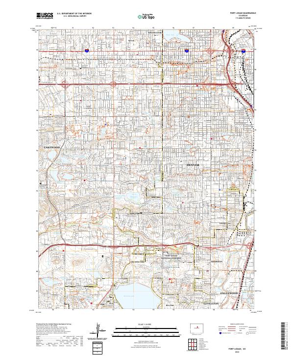Fort Logan, CO — USGS 7.5-minute topo (2022)