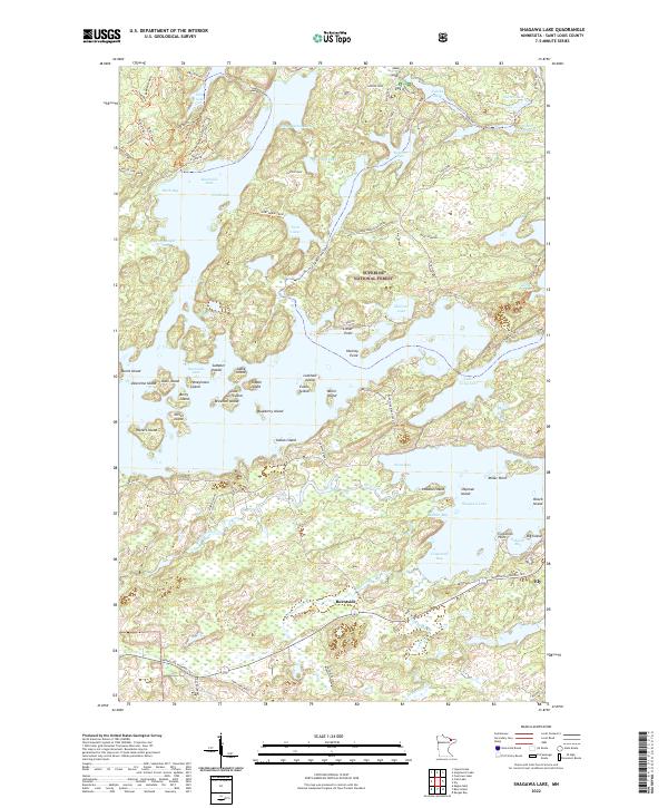 Shagawa Lake, MN — USGS 7.5-minute topo (2022)