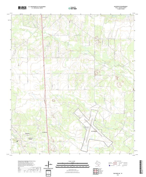San Diego NE, TX — USGS 7.5-minute topo (2022)