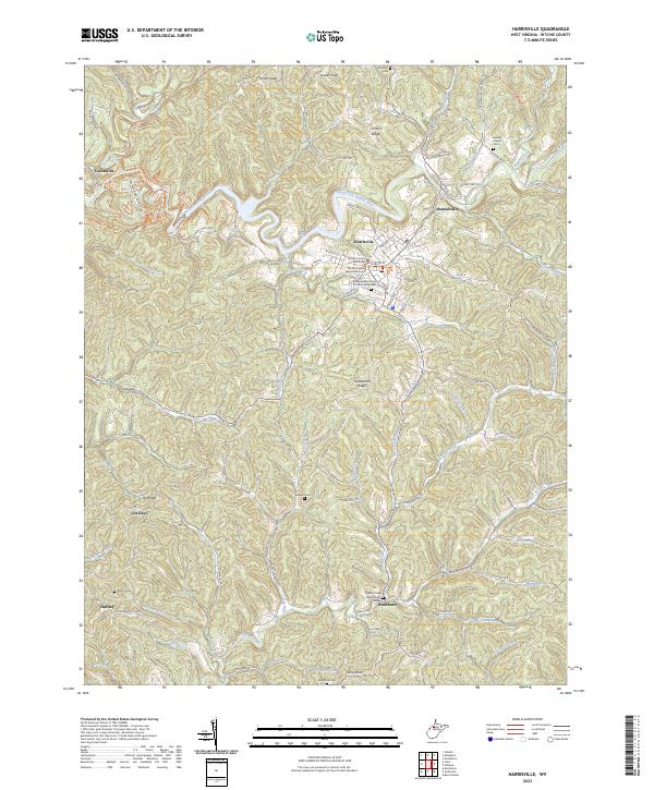 Harrisville, WV — USGS 7.5-minute topo (2023)