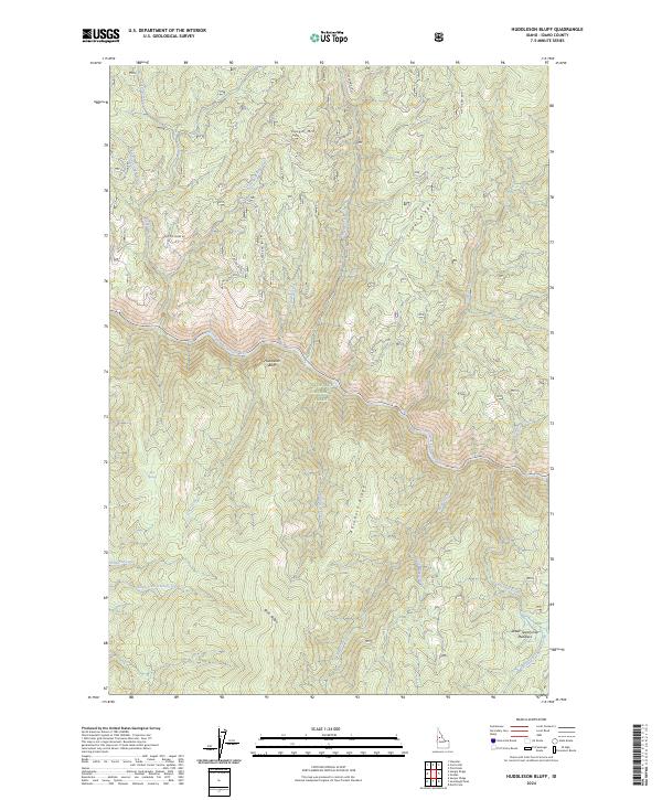 Huddleson Bluff, ID — USGS 7.5-minute topo (2024)