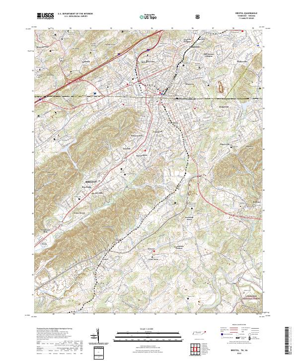 Bristol, TN-VA — USGS 7.5-minute topo (2022)