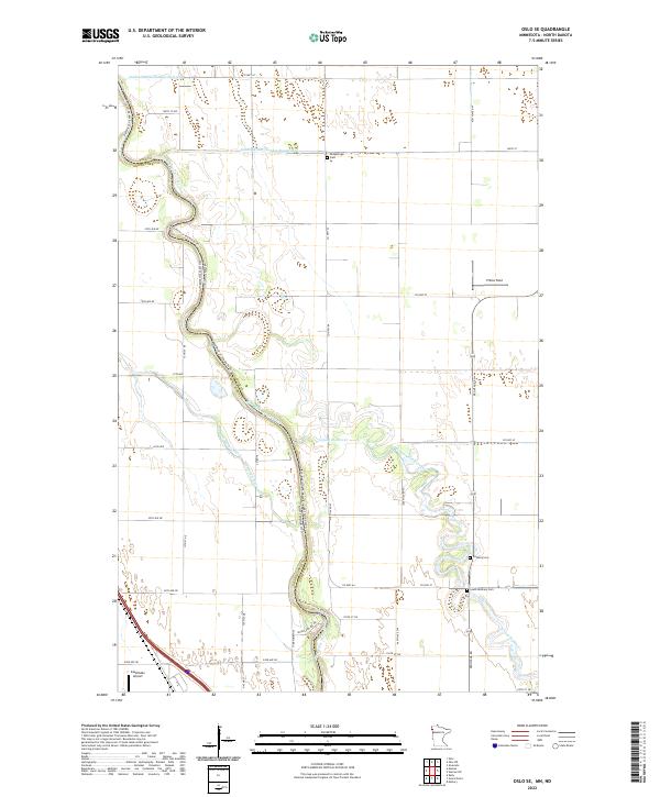 Oslo SE, MN-ND — USGS 7.5-minute topo (2022)