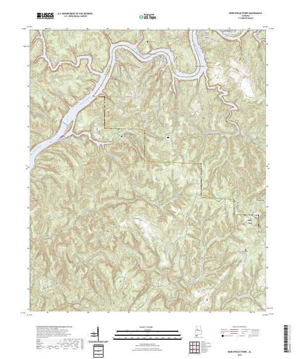 Burchfield Store, AL — USGS 7.5-minute topo (2024)