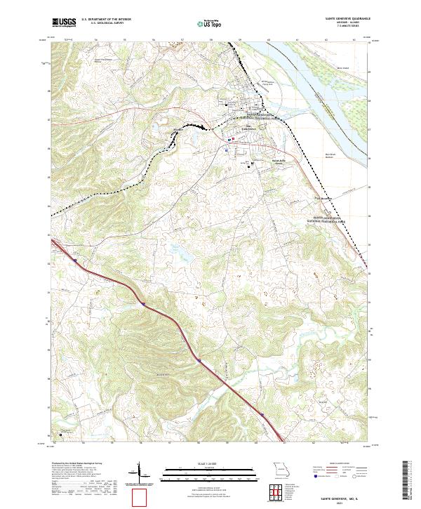 Sainte Genevieve, MO-IL — USGS 7.5-minute topo (2021)