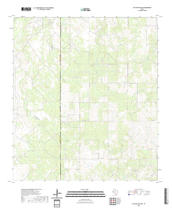 Live Oak Hollow, TX — USGS 7.5-minute topo (2022)