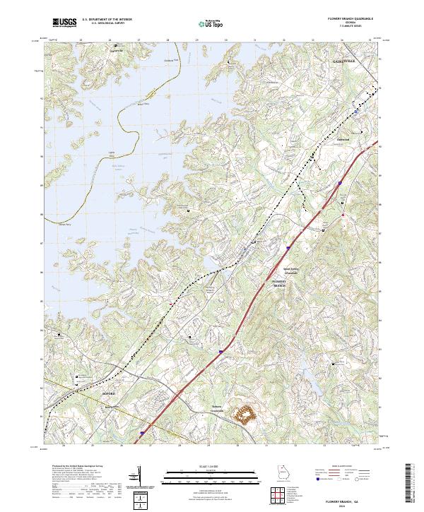 Flowery Branch, GA — USGS 7.5-minute topo (2024)