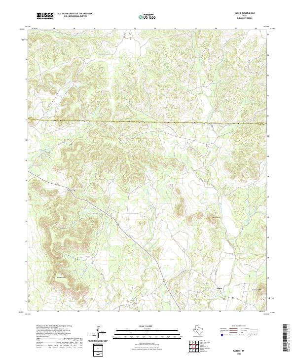 Sanco, TX — USGS 7.5-minute topo (2022)