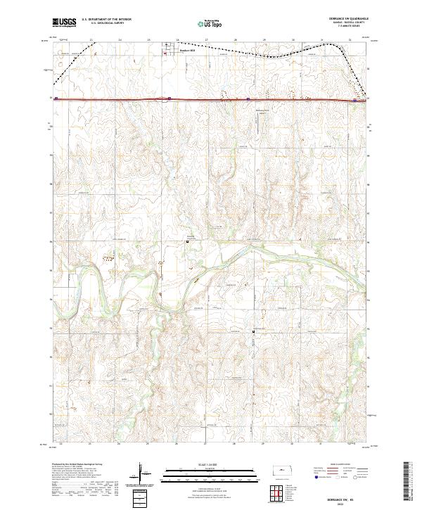 Dorrance SW, KS — USGS 7.5-minute topo (2022)