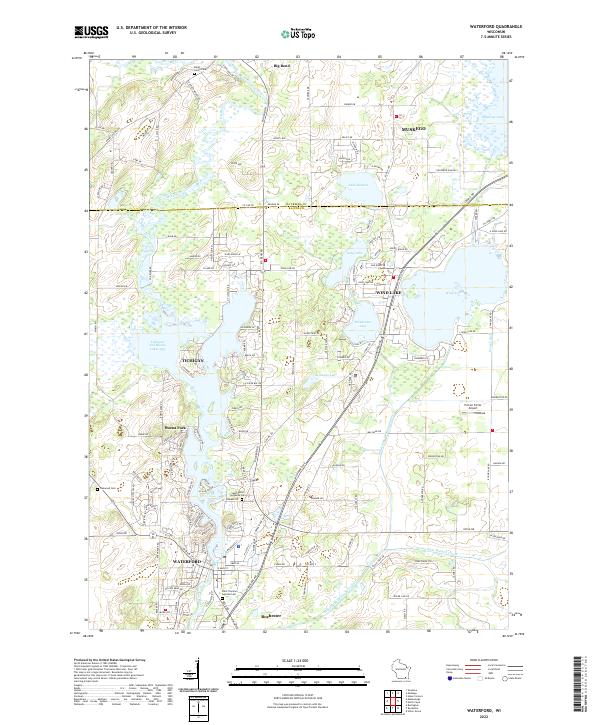Waterford, WI — USGS 7.5-minute topo (2022)