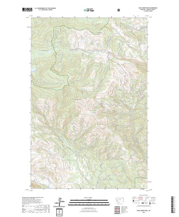 Gold Creek Peak, MT — USGS 7.5-minute topo (2024)