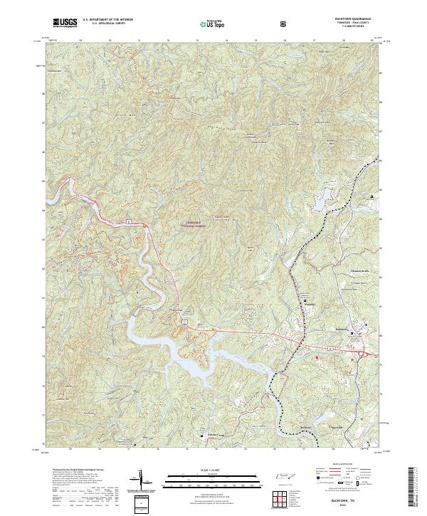 Ducktown, TN — USGS 7.5-minute topo (2022)
