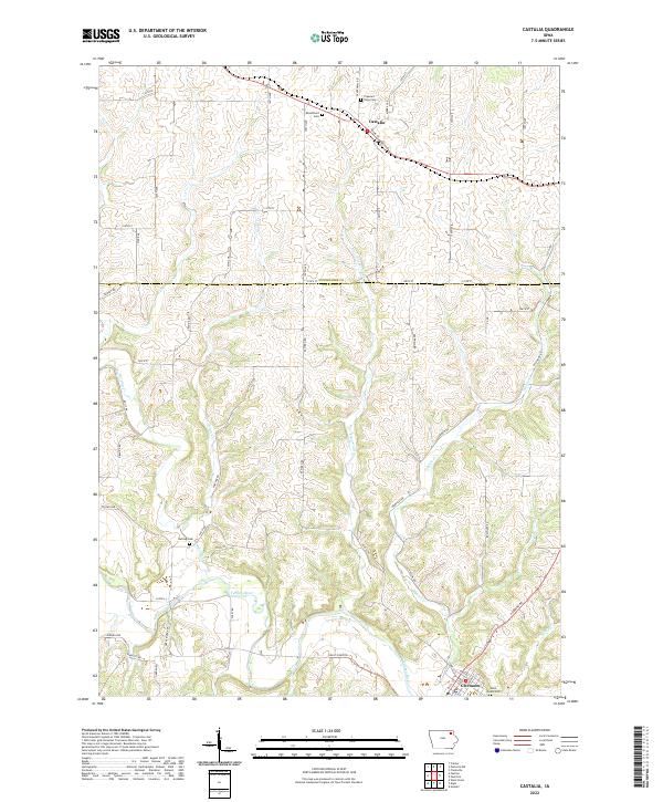 Castalia, IA — USGS 7.5-minute topo (2022)