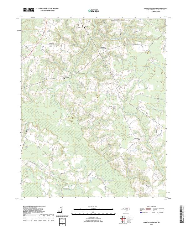 Dawson Crossroads, NC — USGS 7.5-minute topo (2022)
