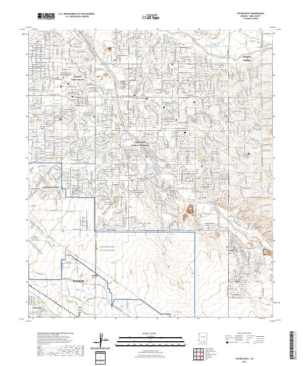 Tucson East, AZ — USGS 7.5-minute topo (2023)