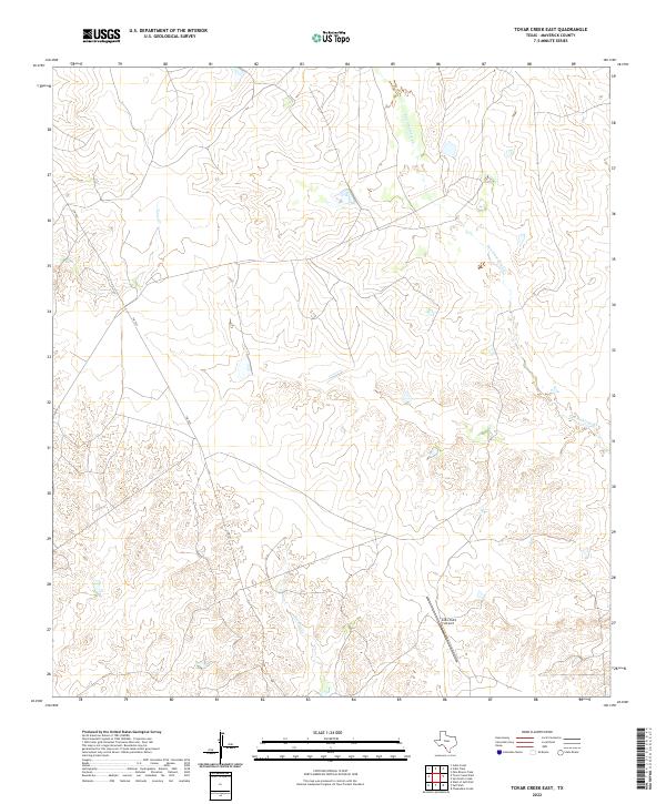 Tovar Creek East, TX — USGS 7.5-minute topo (2022)