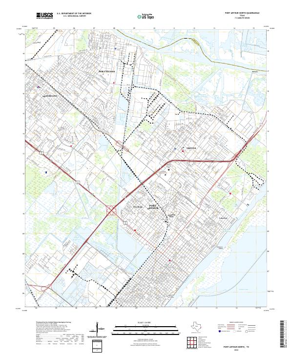 Port Arthur North, TX — USGS 7.5-minute topo (2022)