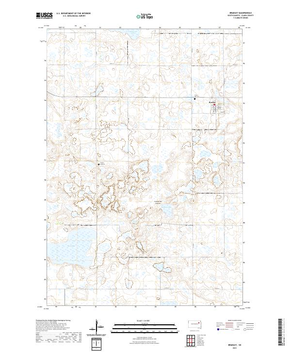 Bradley, SD — USGS 7.5-minute topo (2021)