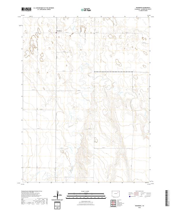 Woodrow, CO — USGS 7.5-minute topo (2022)
