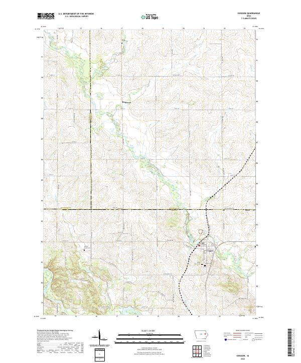 Coggon, IA — USGS 7.5-minute topo (2022)