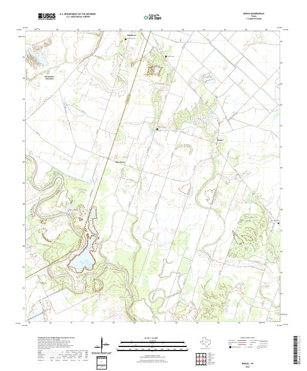 Bonus, TX — USGS 7.5-minute topo (2022)