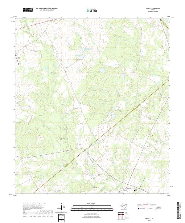 Gillett, TX — USGS 7.5-minute topo (2022)