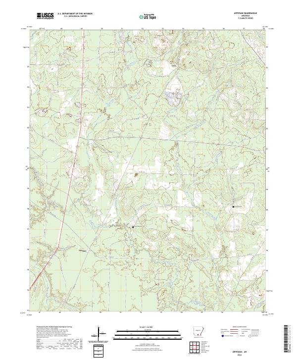 Artesian, AR — USGS 7.5-minute topo (2024)