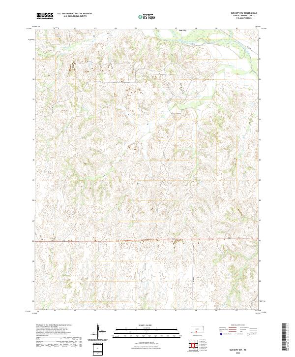 Sun City SW, KS — USGS 7.5-minute topo (2022)