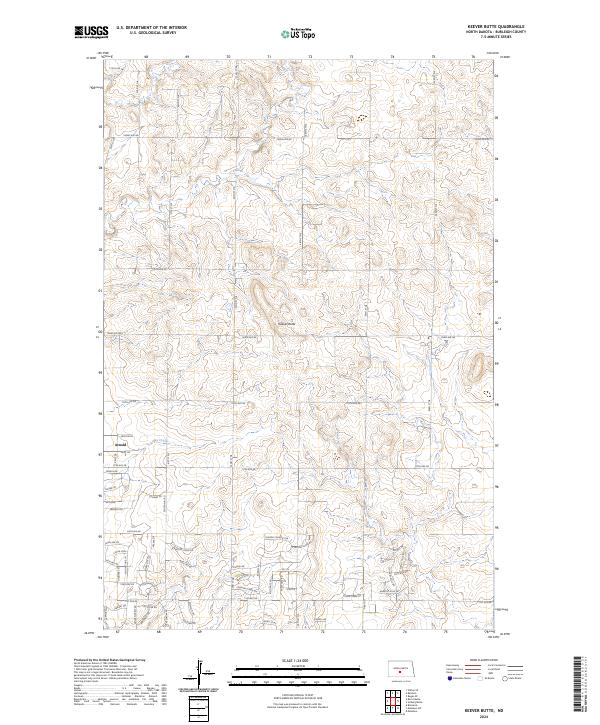 Keever Butte, ND — USGS 7.5-minute topo (2024)
