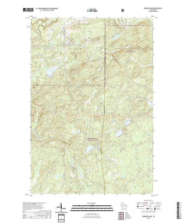 Marengo Lake, WI — USGS 7.5-minute topo (2022)