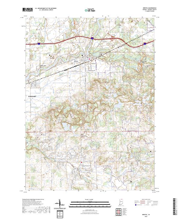 Bristol, IN — USGS 7.5-minute topo (2022)