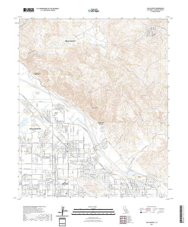 San Jacinto, CA — USGS 7.5-minute topo (2021)