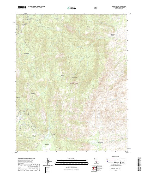 Sirretta Peak, CA — USGS 7.5-minute topo (2021)