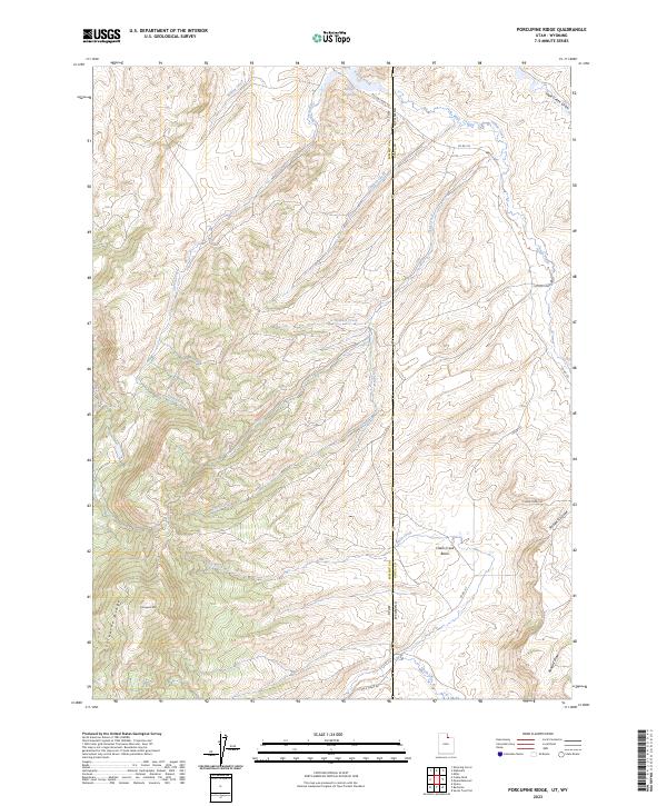 Porcupine Ridge, UT-WY — USGS 7.5-minute topo (2023)