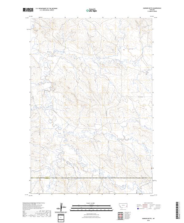 Harmon Butte, MT — USGS 7.5-minute topo (2024)