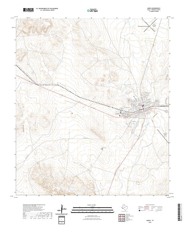 Marfa, TX — USGS 7.5-minute topo (2022)