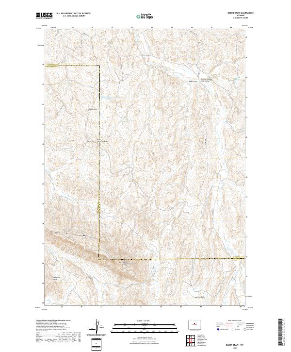 Bader Draw, WY — USGS 7.5-minute topo (2021)