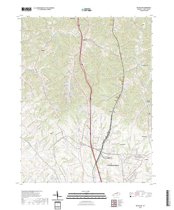 Delaplain, KY — USGS 7.5-minute topo (2022)