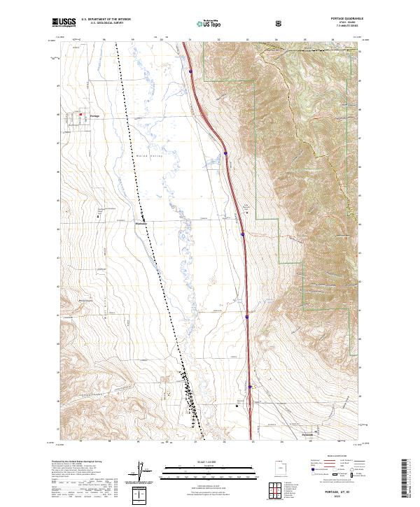 Portage, UT-ID — USGS 7.5-minute topo (2023)