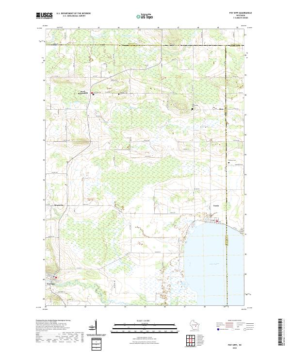 Poy Sippi, WI — USGS 7.5-minute topo (2022)