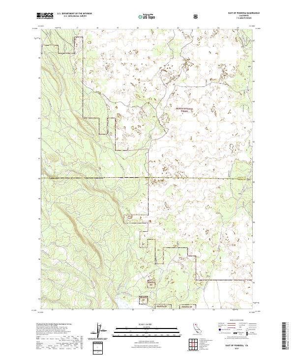 East of Pondosa, CA — USGS 7.5-minute topo (2021)