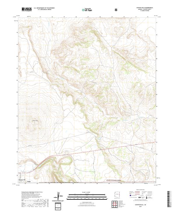 Coyote Hills, AZ — USGS 7.5-minute topo (2021)